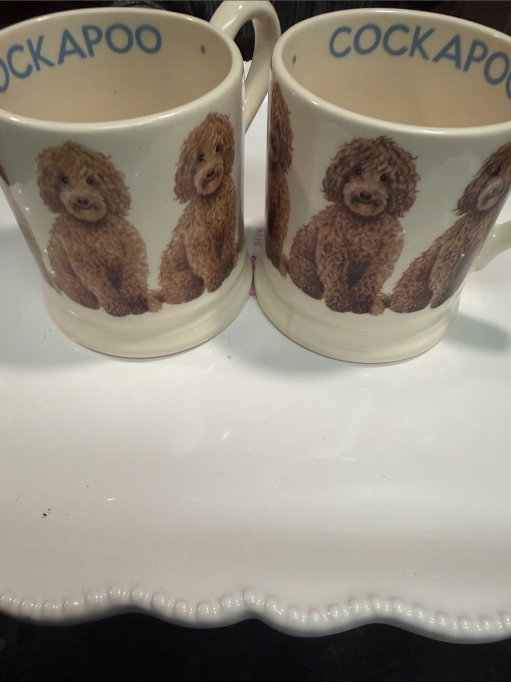 Cockapoo Dog Ceramic Coffee Mug - Cream and Brown